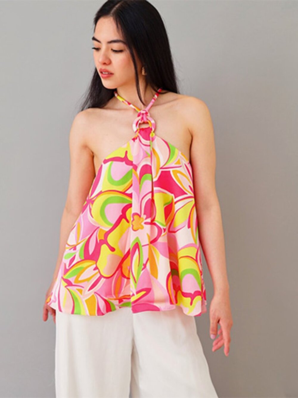 Floral Halter Top Blouse